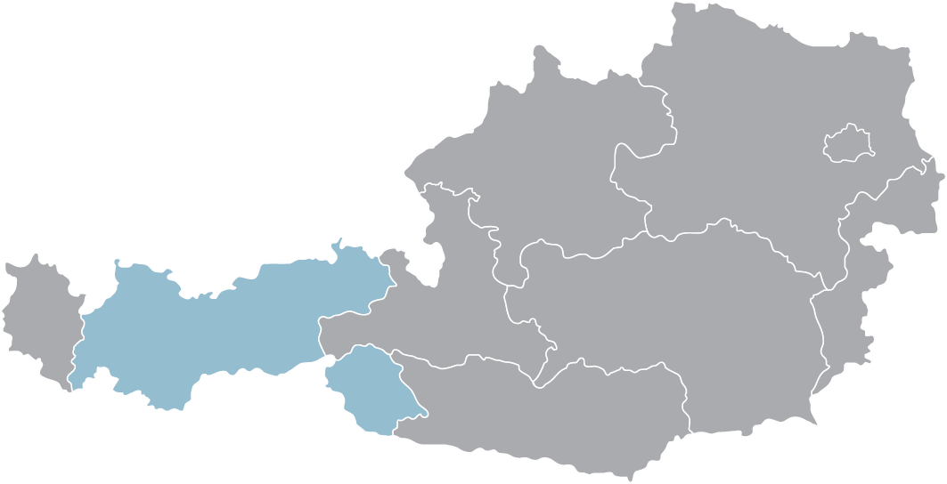 Karte von Österreich, Umzugsdienst Wien und Umgebung hervorgehoben, zuverlässiger Partner für Ihren Umzug.